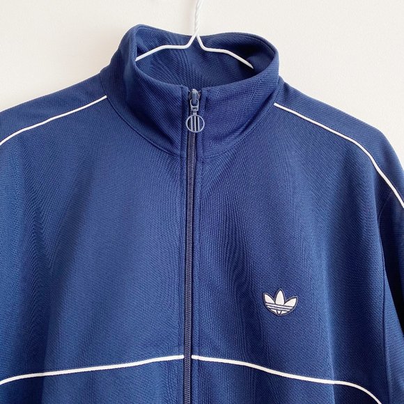 Adidas Men's Lifestyle Track Jacket, Full Zip, Two Front Waist Pockets, Indigo - Picture 5 of 13